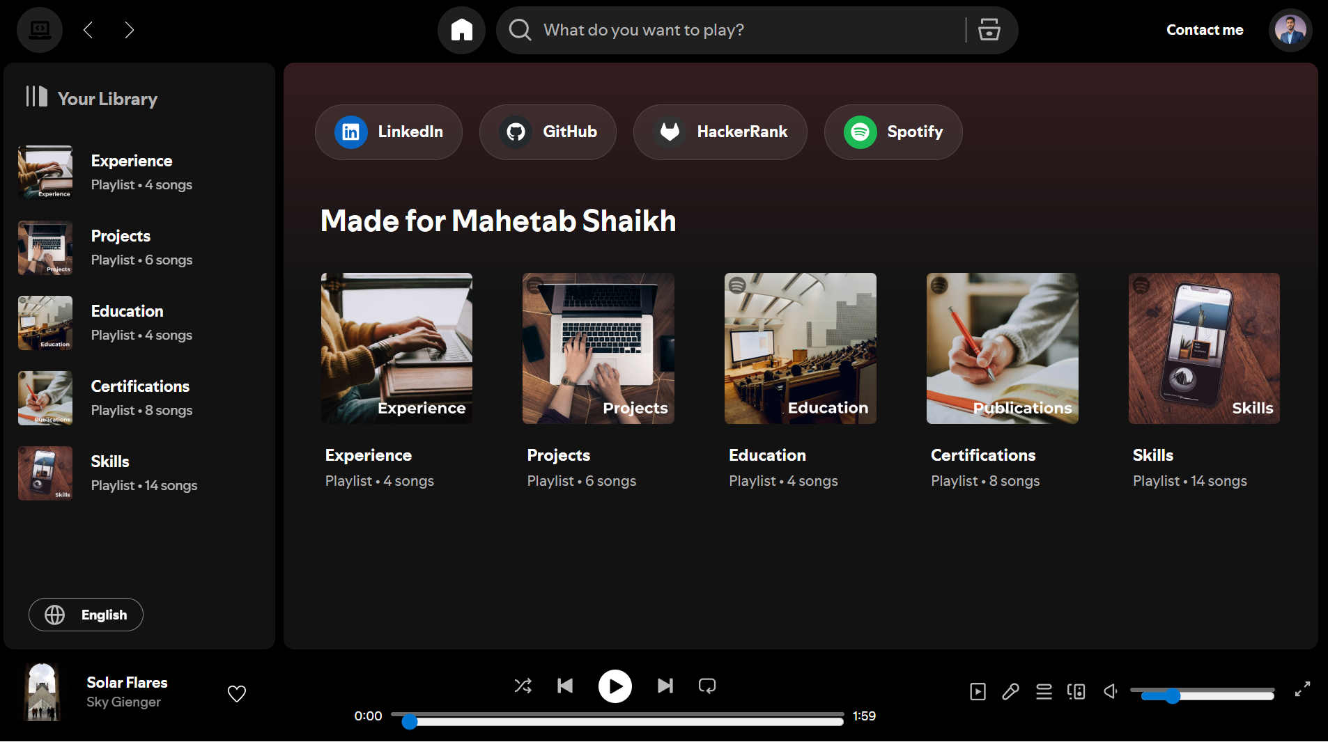 Modern Portfolio UI